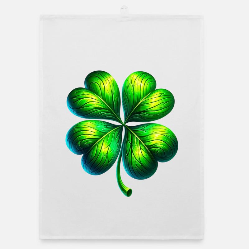 Vierblättriges Kleeblatt Organic Geschirrtuch