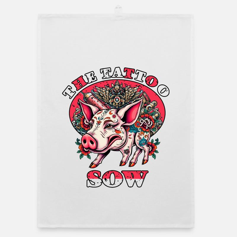 Le cochon tatoué Torchon bio