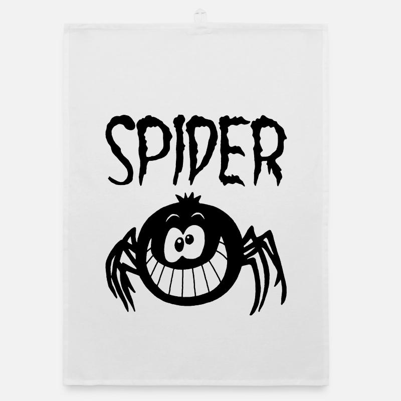 Die lächelnde schwarze Spinne Organic Geschirrtuch
