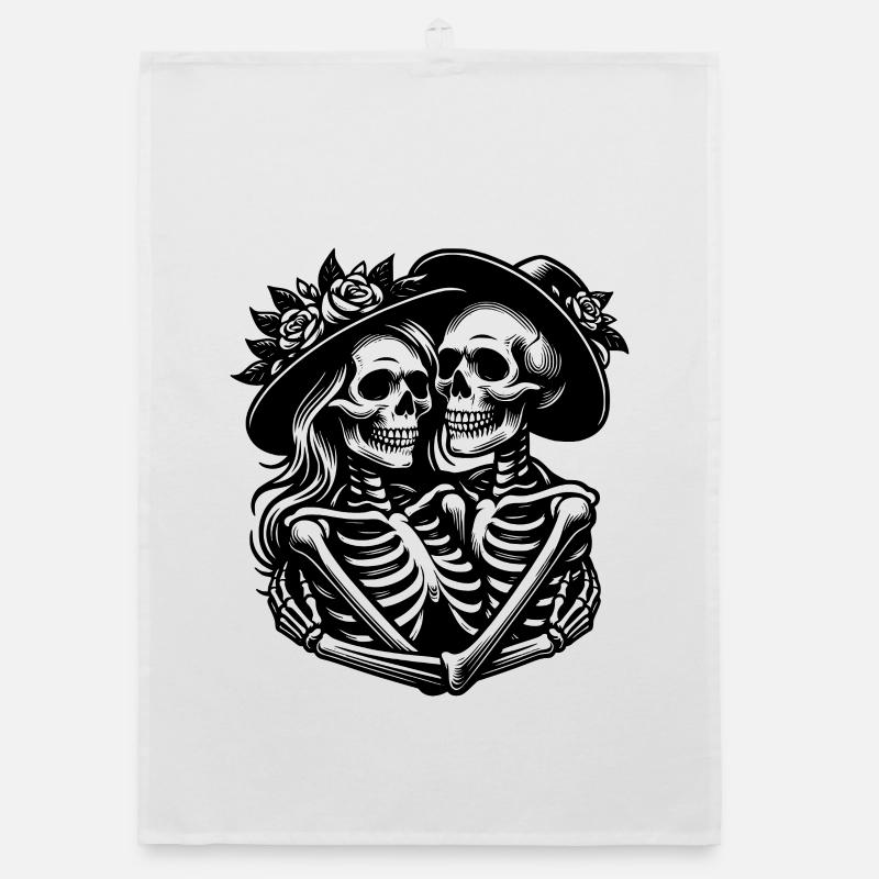 Paar des Grauens Organic Geschirrtuch