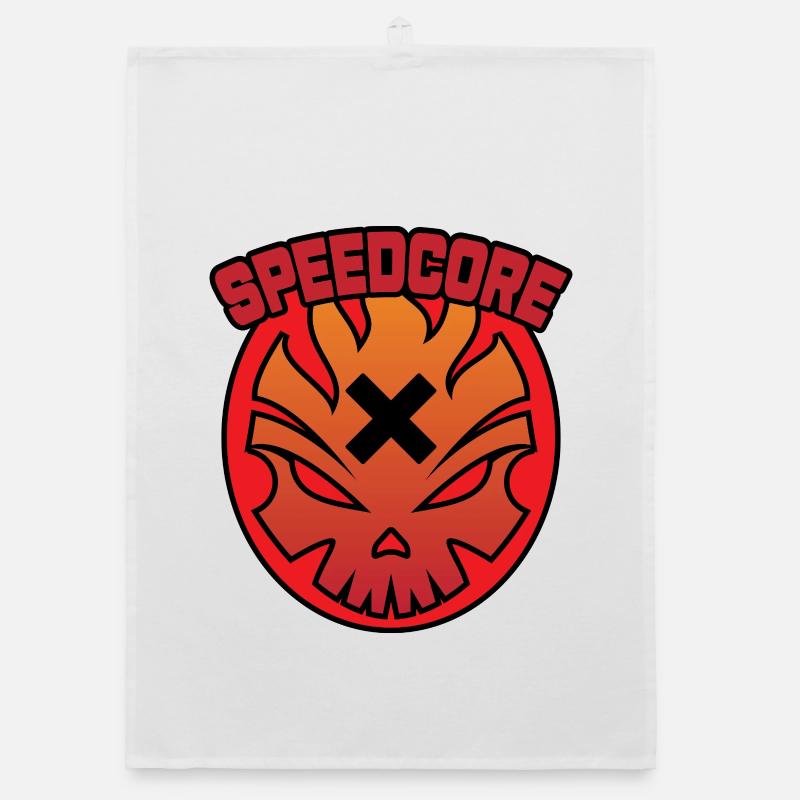 Speedcore Flame Skull Organic dish towel