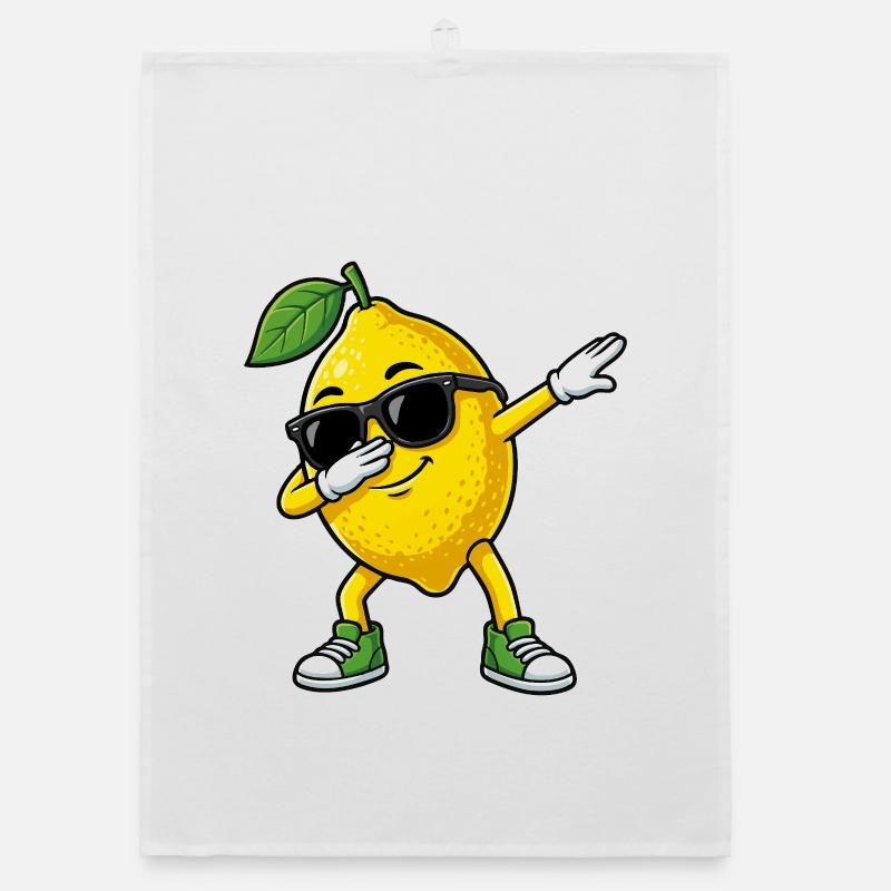 Dessin animé Dun Citron dans la pose Dab Torchon bio
