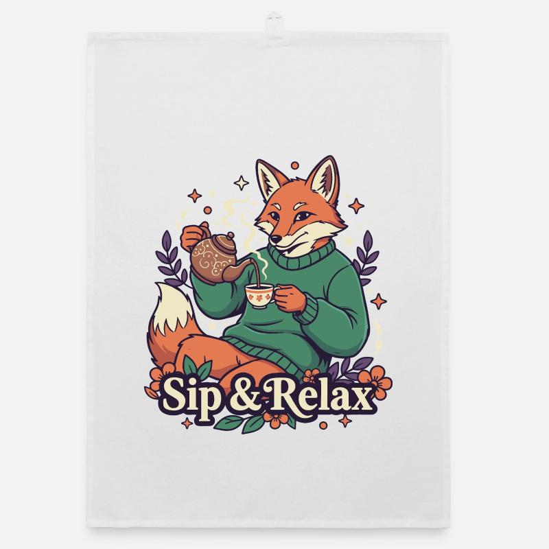 Fuchs tea time – enjoy peace and quiet Organic dish towel