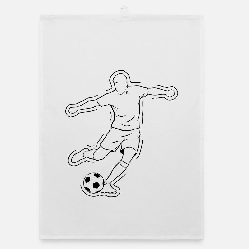 Soccer Dribbling Player Run Vector Organic dish towel