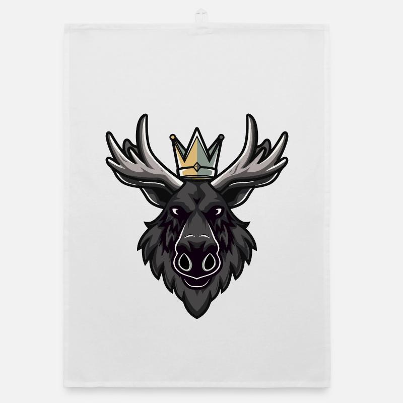 Moose Head Crown Organic dish towel