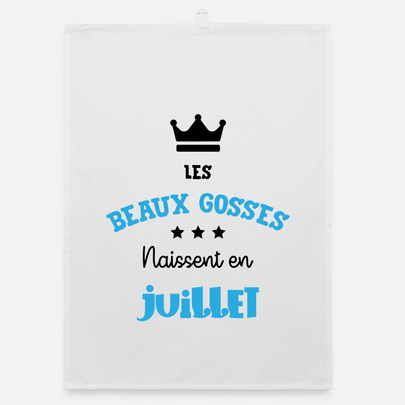 Cadeau naissance bébé garçon Juillet Beaux Gosses Torchon bio