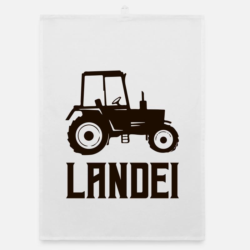 Traktor Silhouette Landei Organic Geschirrtuch