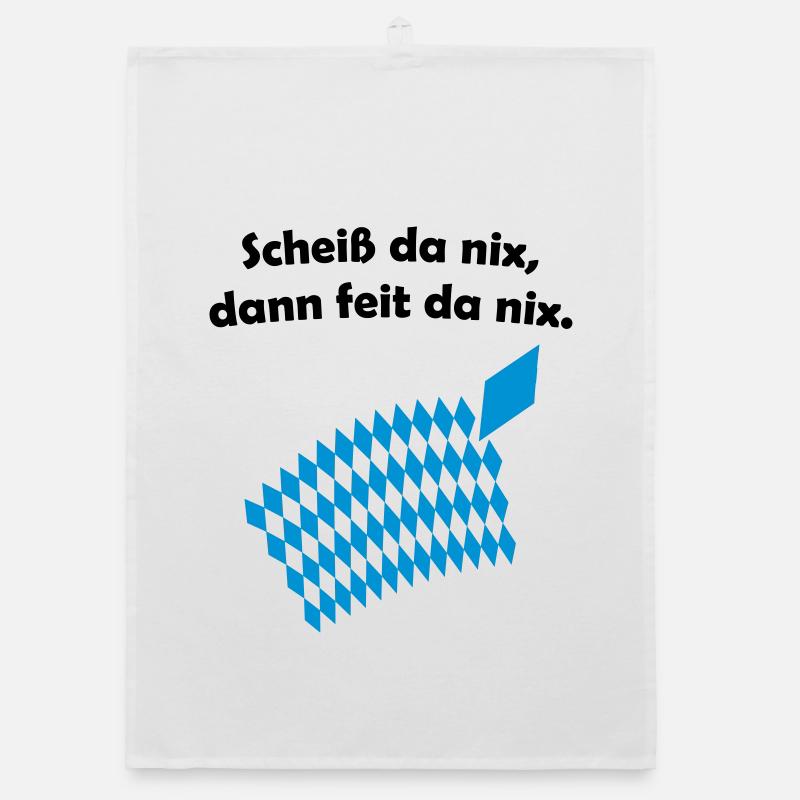 Bayerisches Scheiß da nix Design Organic Geschirrtuch