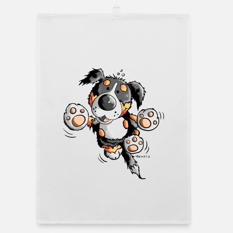 Brain der Berner Sennenhund - Organic Geschirrtuch - Weiß