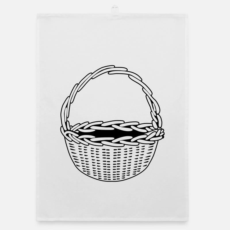 Korb - schwarz-weiß - einfärbbar Organic Geschirrtuch