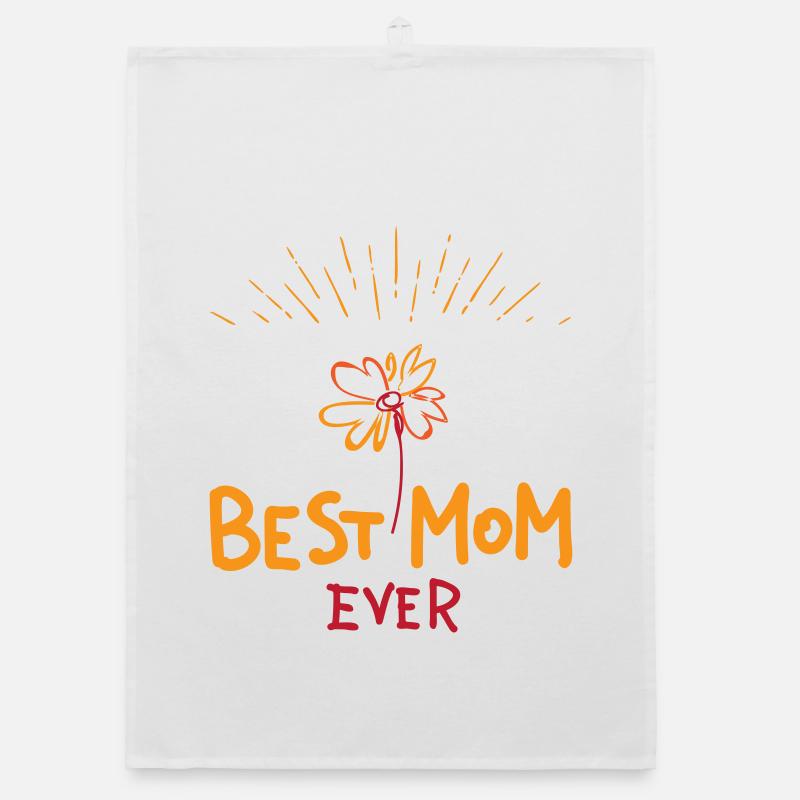 Best Mom ever | Muttertag | Vectorgraphic - Organic Geschirrtuch - Weiß