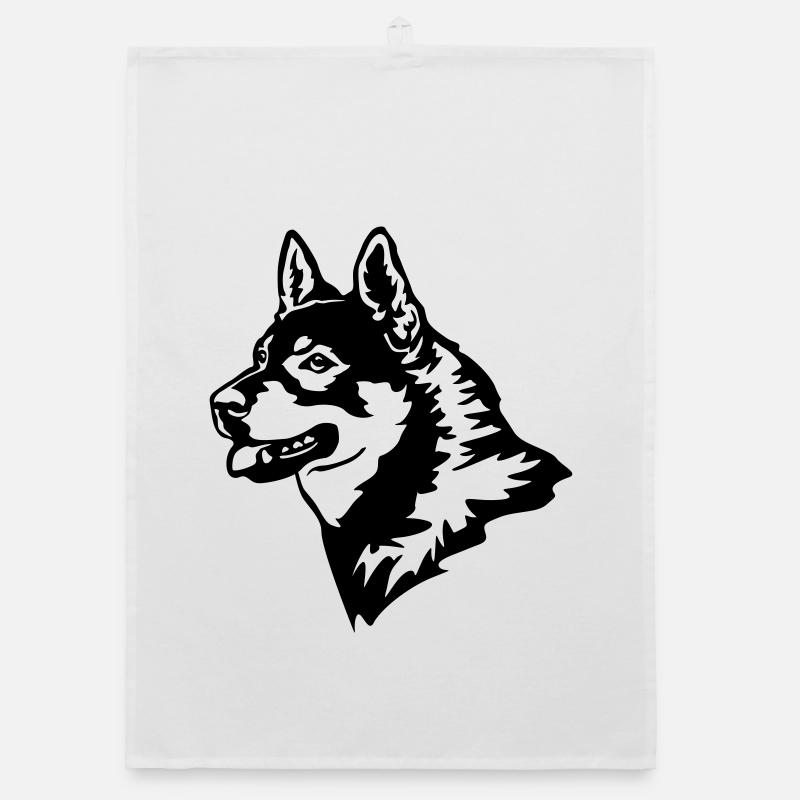 Jämthund head Organic dish towel