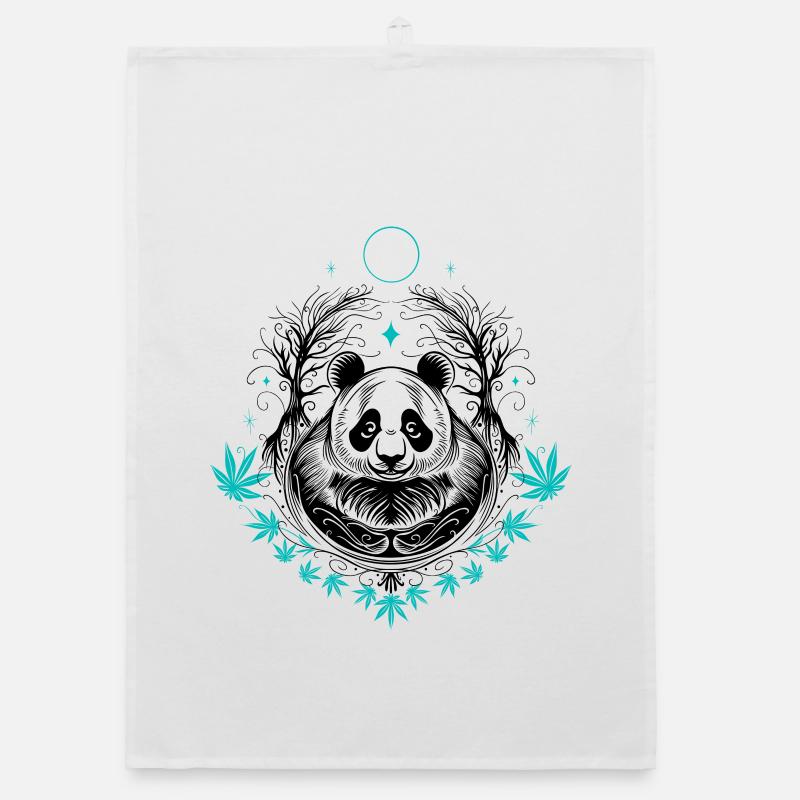 Panda Panda Bear Tatouage avec Bambou Torchon bio