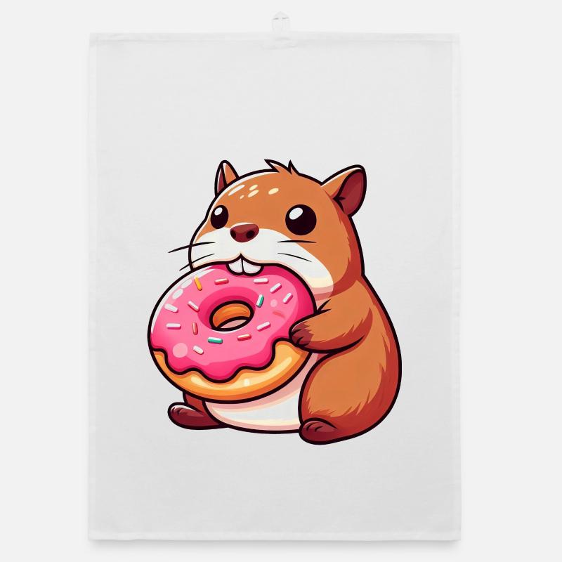 Mignon Capybara Hamster Cochon d’Inde Dessin animé Torchon bio