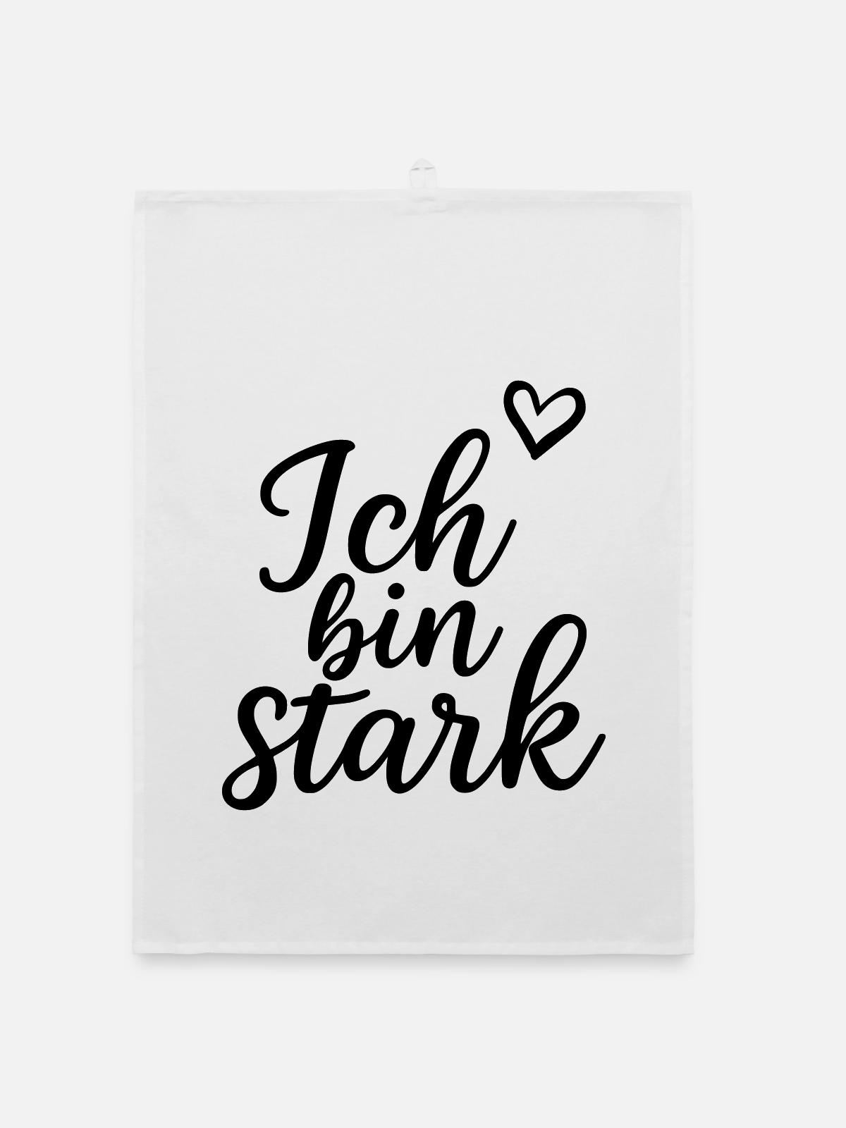 Ich bin stark - Organic Geschirrtuch - Weiß - Vorne