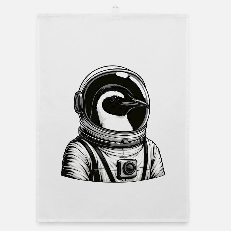 Fier pingouin astronaute héros de la galaxie de l’espace Torchon bio