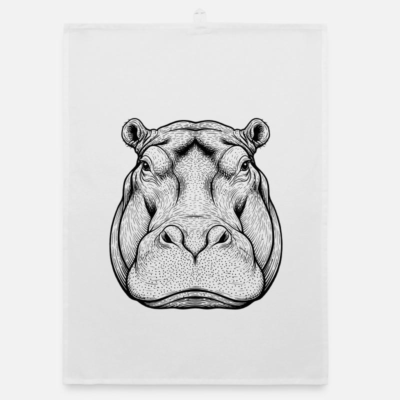 Nilpferd Flusspferd Organic Geschirrtuch