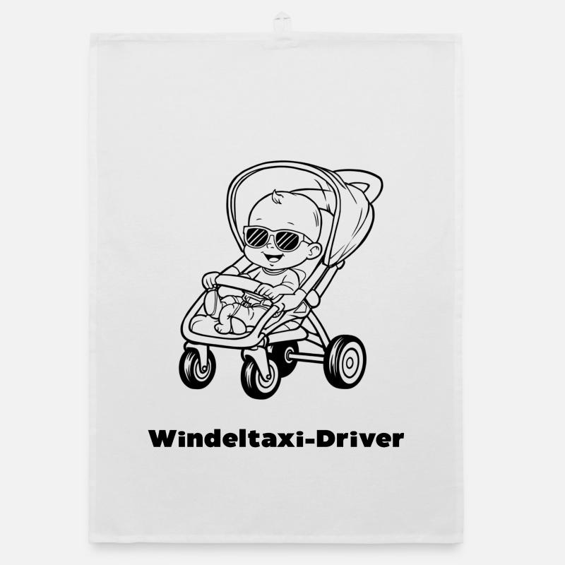 Windeltaxi-Driver - Organic Geschirrtuch - Weiß