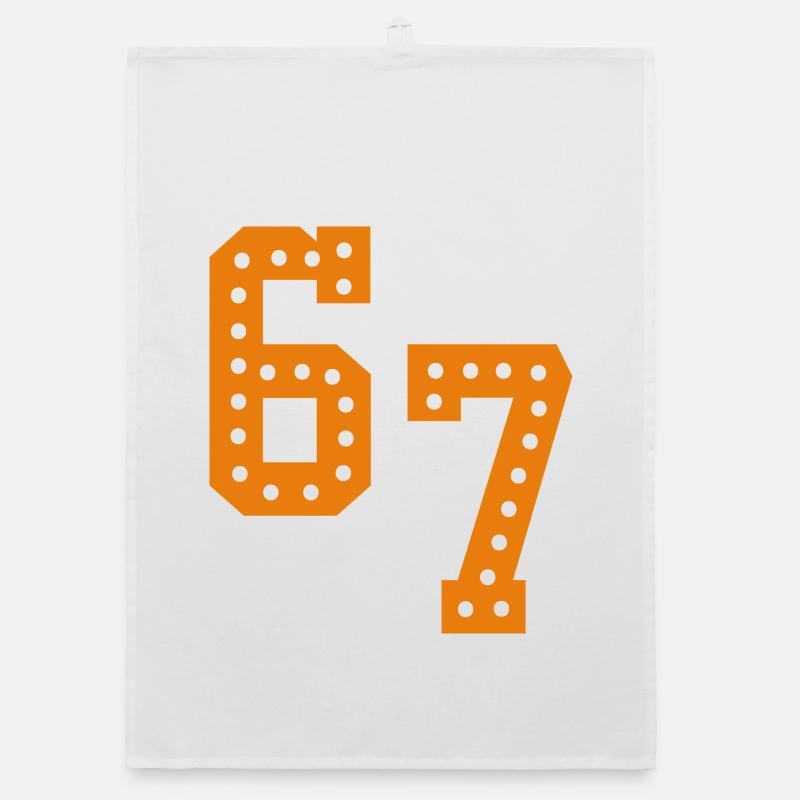 6 7 – Trendiges, minimalistisches Textdesign, Organic Geschirrtuch
