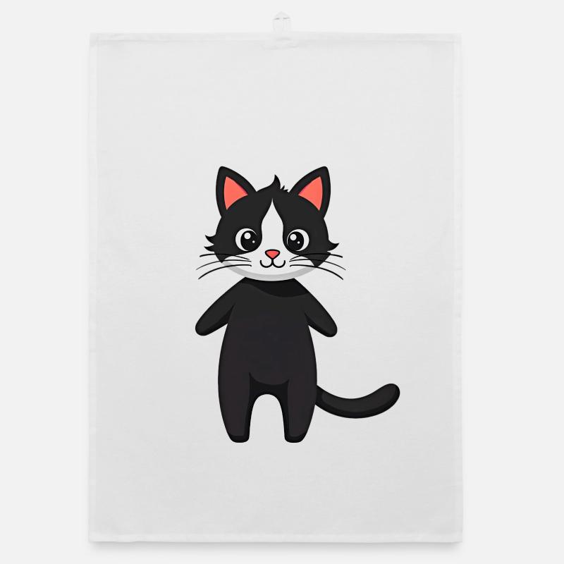 Schwarze Katze Organic Geschirrtuch