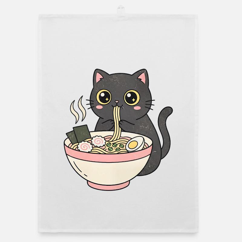 Chat ramen mignon, chat câlin Torchon bio