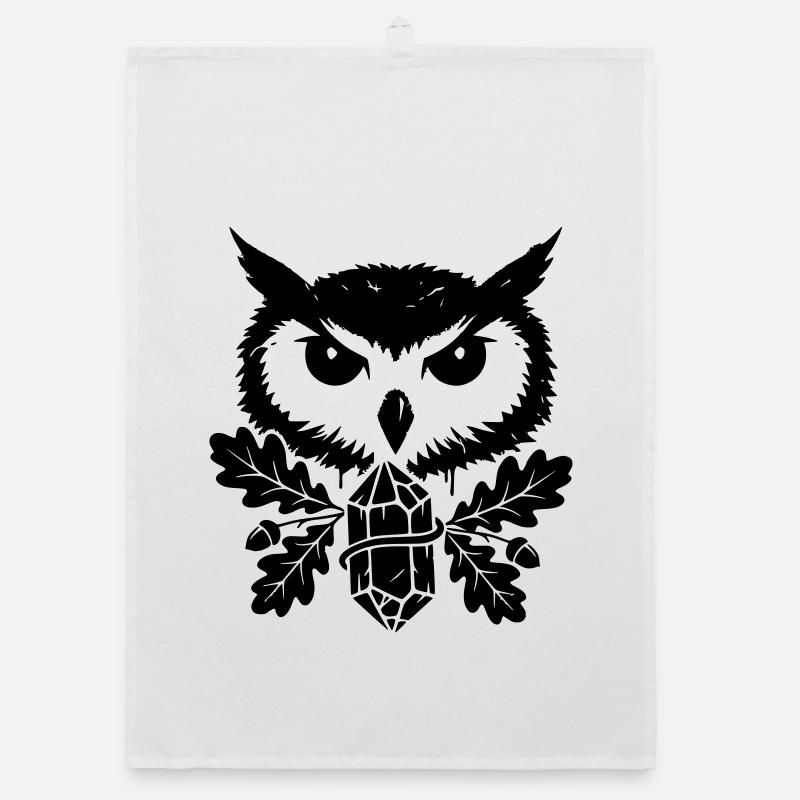 Fantasy Eule Kristall Tattoo Organic Geschirrtuch