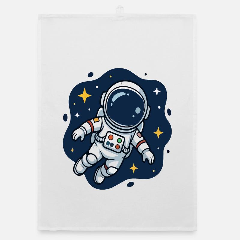 Astronaute cosmique dans la nuit étoilée Torchon bio