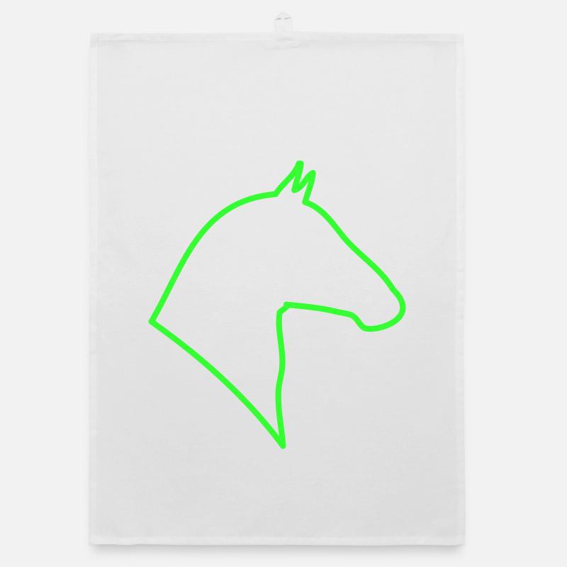 Contour du cheval en vert Torchon bio
