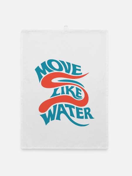 Move like water - Organic Geschirrtuch - Weiß