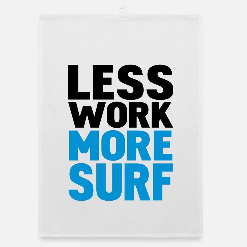 less work more surf Organic Geschirrtuch