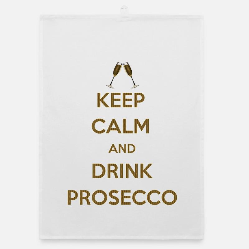 KEEP CALM AND DRINK PROSECCO Geschenk Junggesellen Organic Geschirrtuch