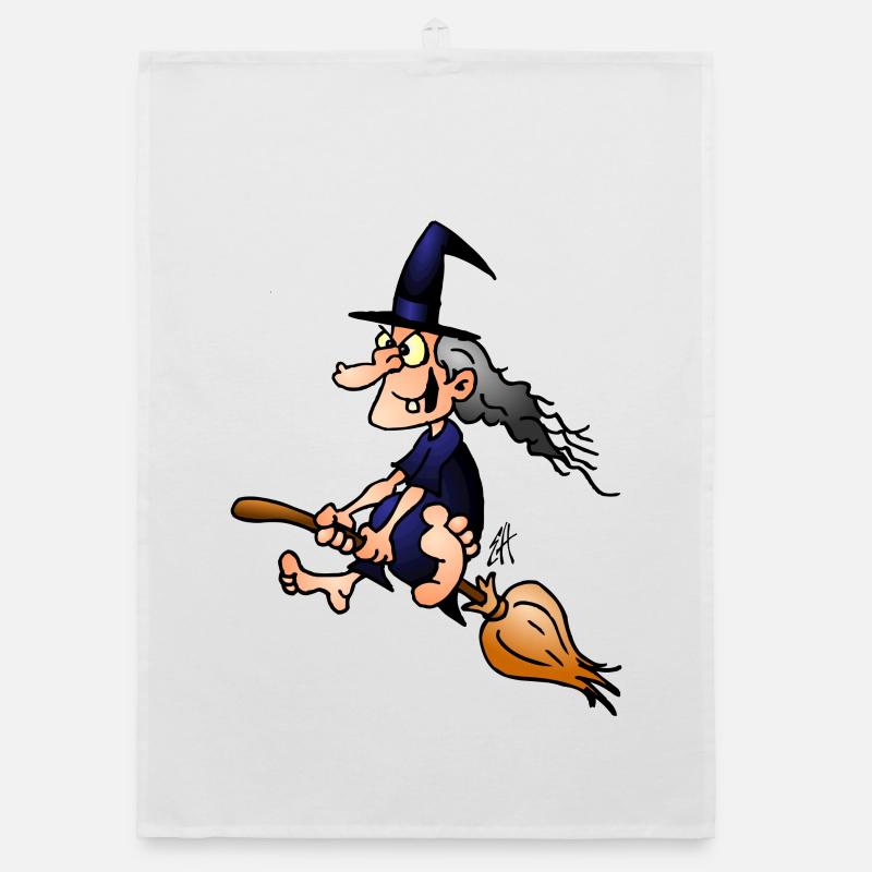 Sorcière sur un balai Torchon bio