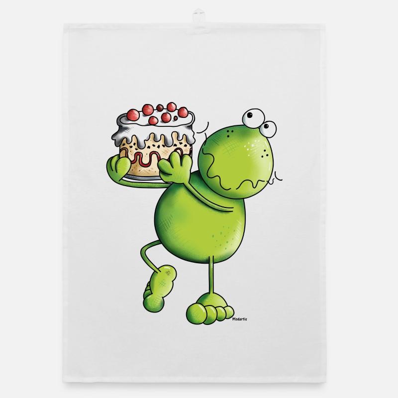 Frosch mit Kuchen Organic Geschirrtuch