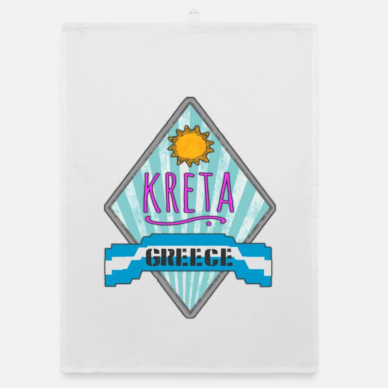Crète Grèce Sun Design Torchon bio