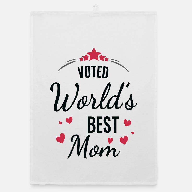 Zum besten Mama-Herz-Design gewählt - Organic Geschirrtuch - Weiß