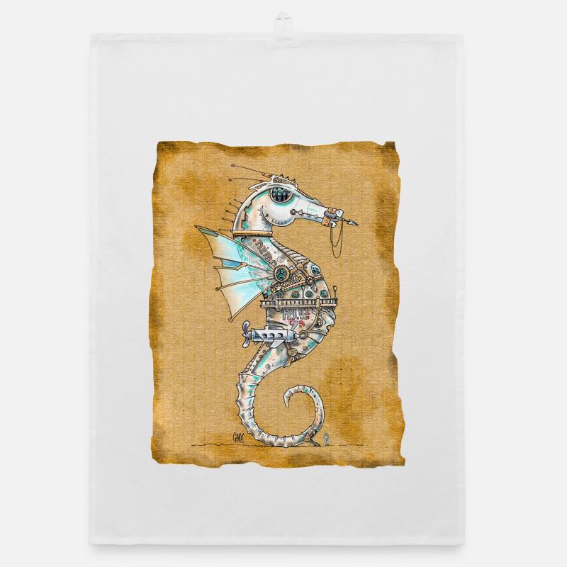 Seepferdchen Abyss'patrol von . Nemo Organic Geschirrtuch