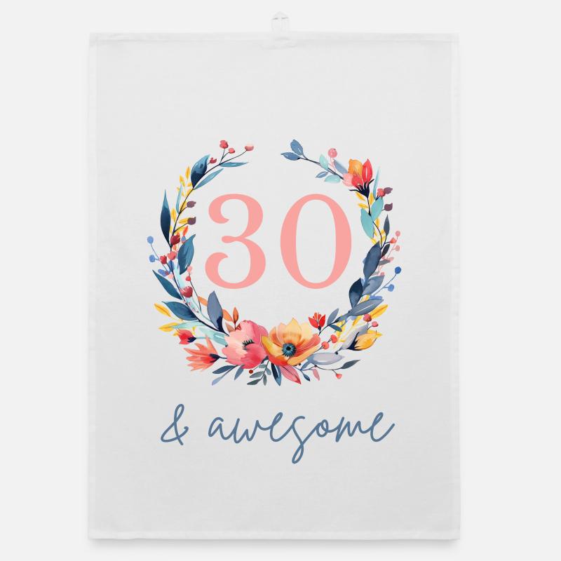 30 & awesome! customizable Organic dish towel
