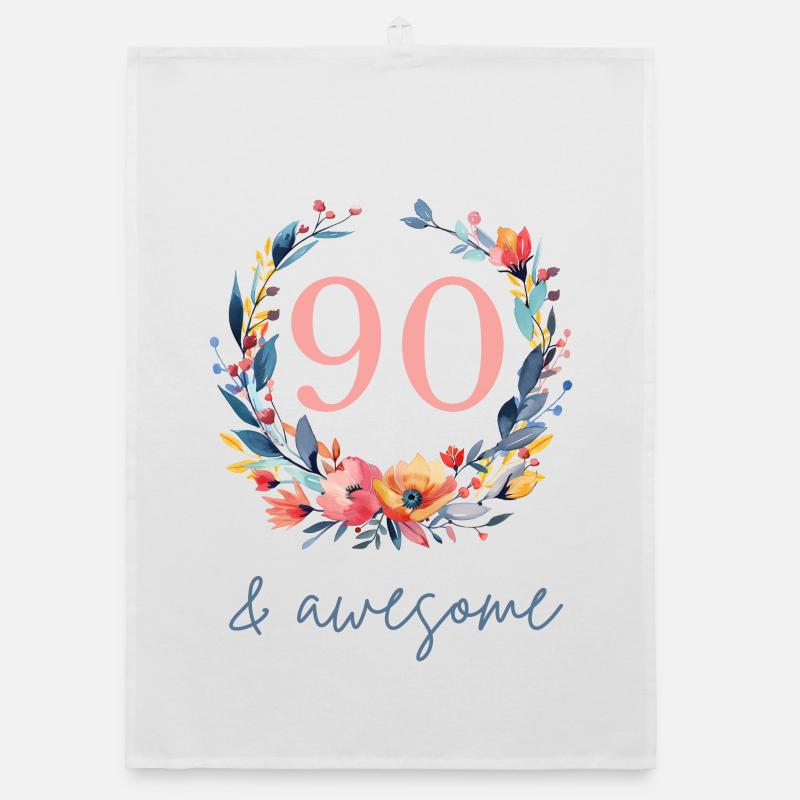 90 & awesome! customizable Organic dish towel