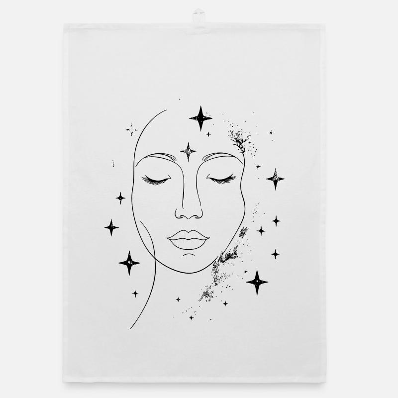 Face in Stardust Organic dish towel