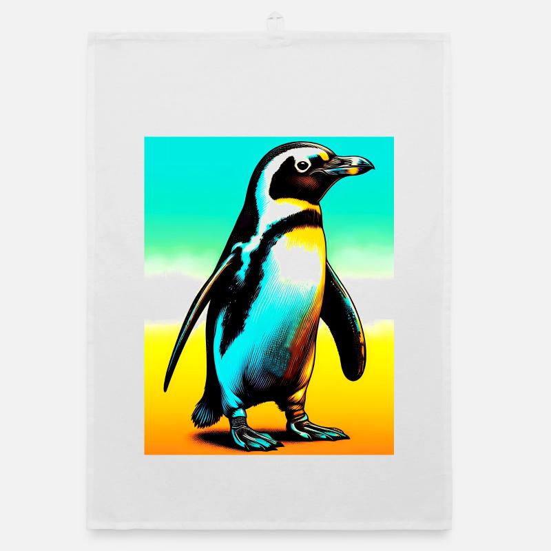 Pinguin - Organic Geschirrtuch - Weiß