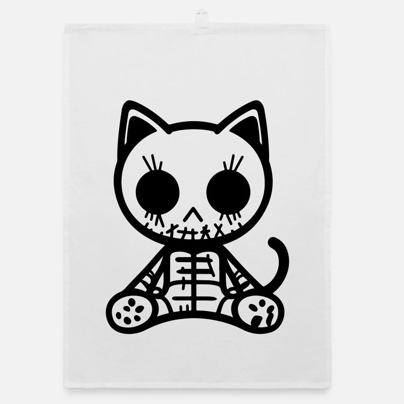 Katze Zombie Organic Geschirrtuch