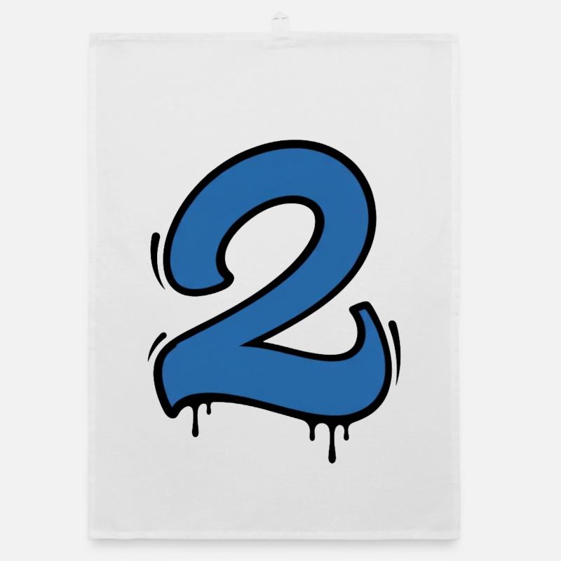 Graffiti Numéro 2 Bleu Torchon bio