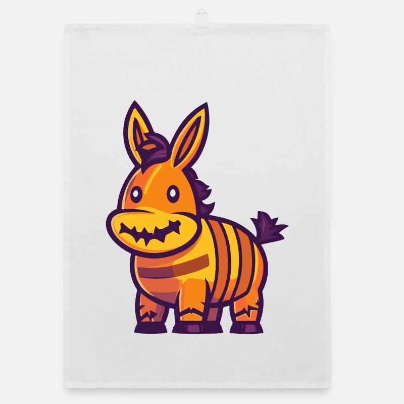 Âne Halloween Bande dessinée drôle Torchon bio