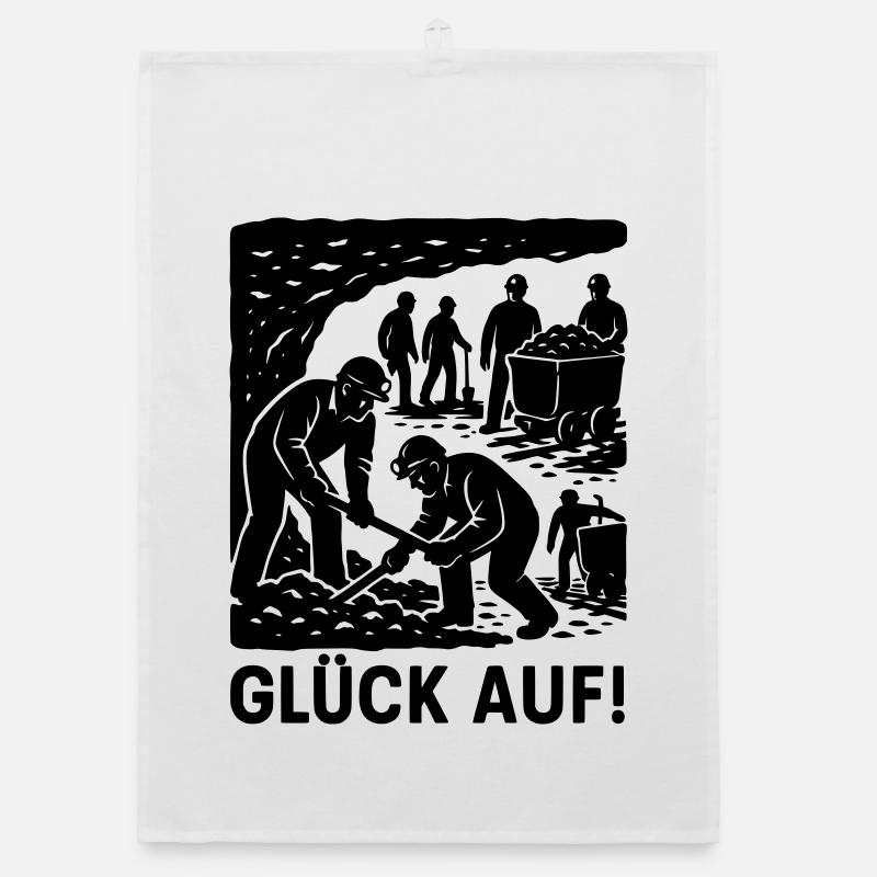 Luck On Mining Miner Work Coal Mine Historical Organic dish towel
