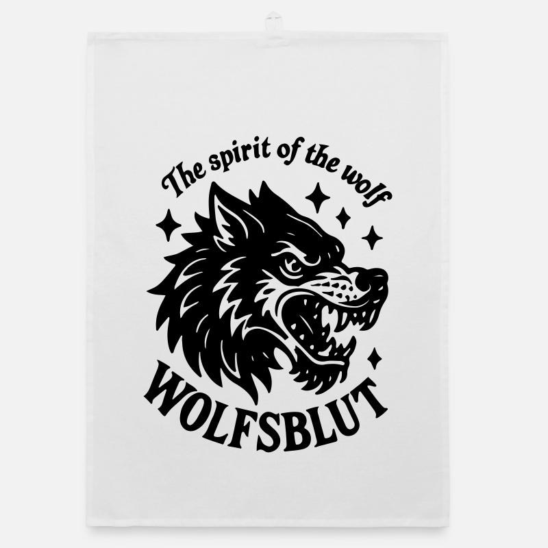 Wolfsblut wölfe Wolf Rudel Wolfspack Rudel Jagd  Organic Geschirrtuch