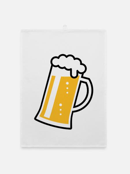 Maßkrug (Bier / Bierseidel / Bierglas / R /// 2C)  - Organic Geschirrtuch - Weiß - Vorne