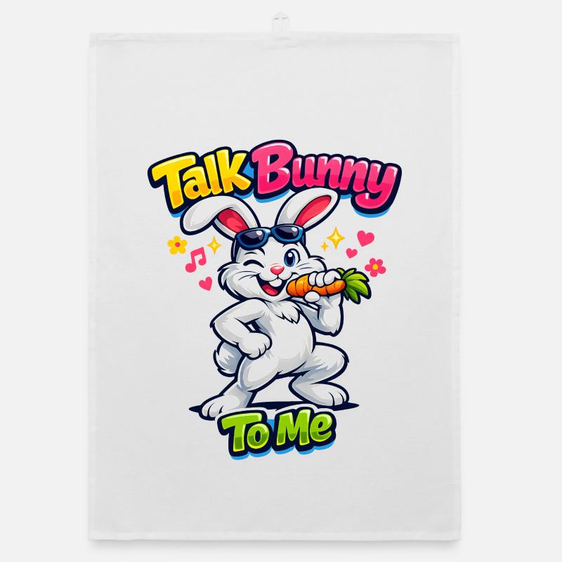 Bunny Bunny Spring Summer Easter Garden Organic dish towel