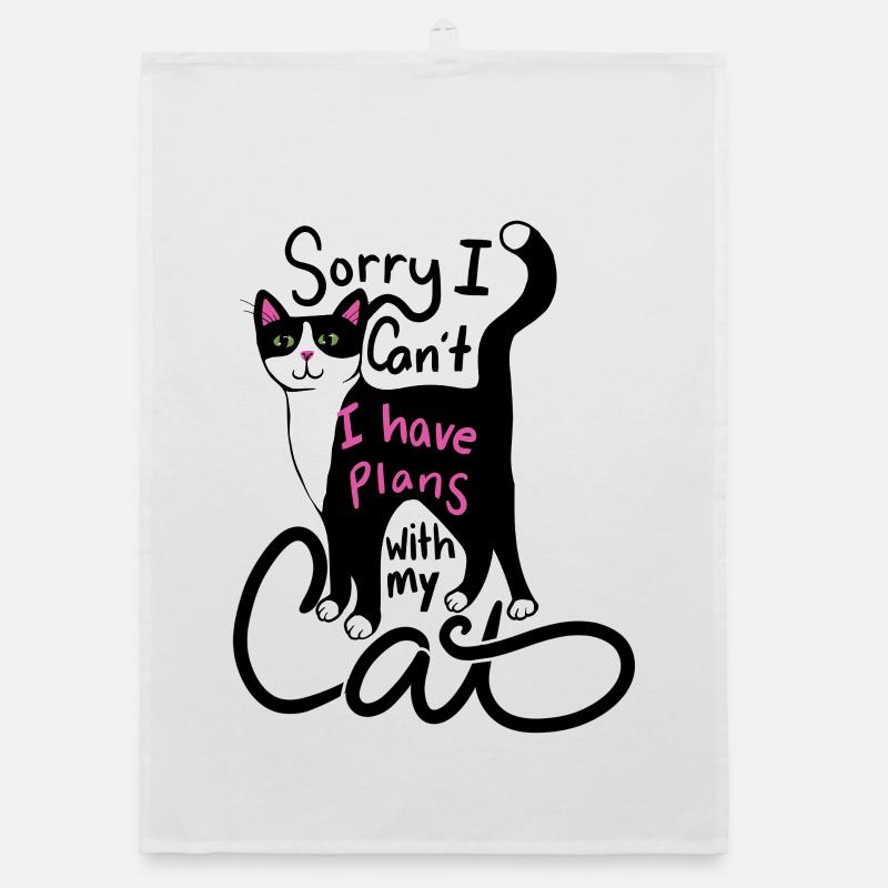 I Have Plans Cat Graphic Organic dish towel