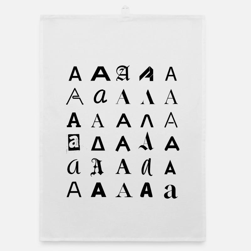 Typografie: Ein Buchstabenvariationsdesign. Organic Geschirrtuch