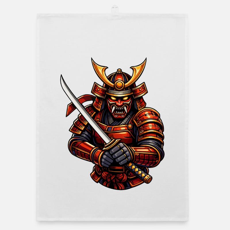 Kampfkunst-Samurai mit Schwert Organic Geschirrtuch